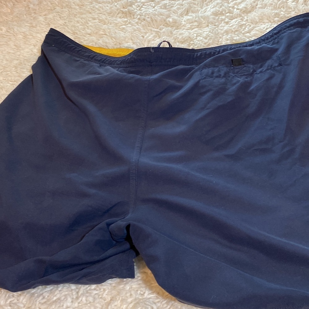 PERRY ELLIS AMERICA  XXL DRAWSTRING SWIM TRUNKS NAVY BLUE YELLOW RED TAN… - Picture 5 of 12